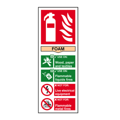 Fire Extinguisher: Foam Sign - RPVC, 82 X 202mm